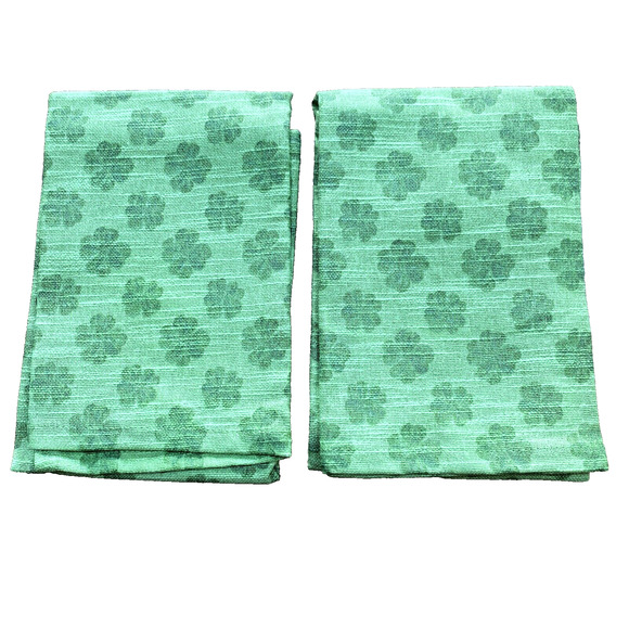 Green Shamrock Tea Towels 2 Cotton Kitchen Bar Chefs Cloths St Patricks Day Gift - Picture 1 of 6